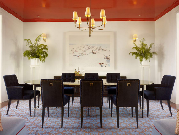 brass chandelier - designer dining room