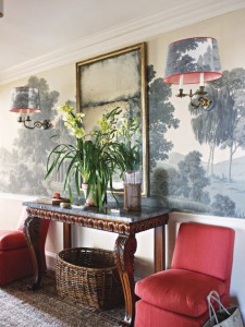 Tom-Scheerer-Decorates // entry with mural wallpaper