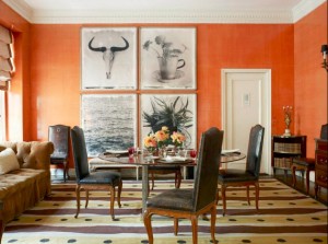 Tom Scheerer Decorates - orange dining room