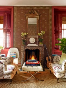 Tom Scheerer - red shutters - living room
