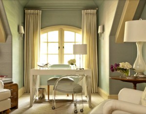 chic home office in bedroom