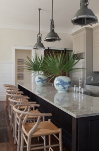 wishbone barstools in kitchen