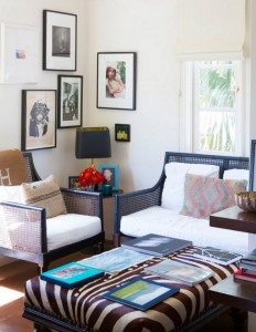 cane furniture in living room