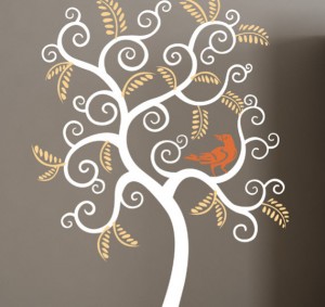 curly tree wall decal - Cherry Walls giveaway and discount