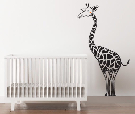 giraffe wall decal for kids bedroom