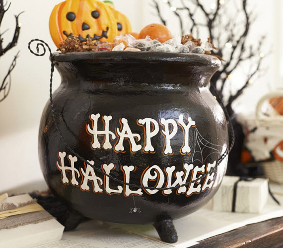 witches cauldron treat pot - Halloween