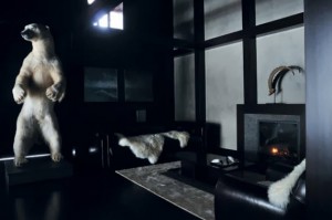 Giorgio Armani home with stuffed polar bear