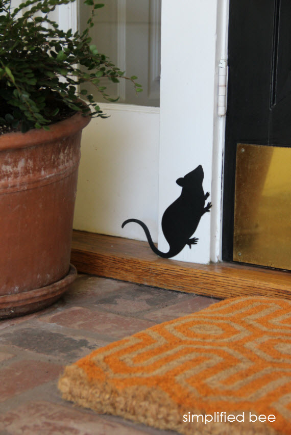 Halloween Front Door with Rats - Simplified Bee