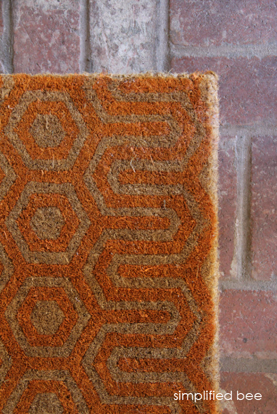 Orange Geometric Doormat for Fall