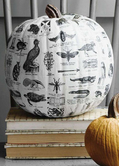decoupage pumpkin for Halloween