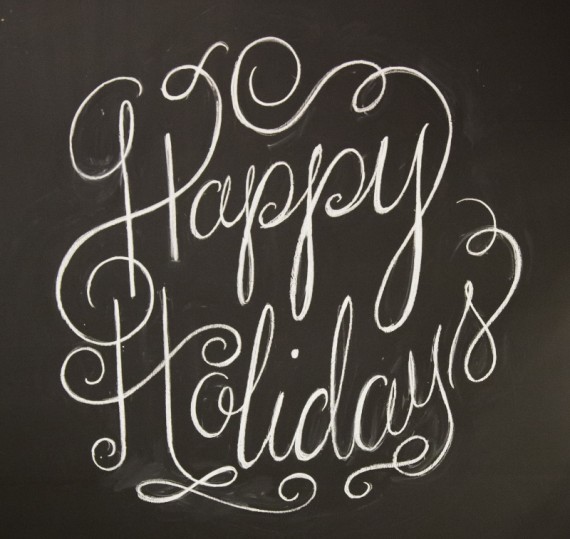 Happy Holidays - chalkboard sign