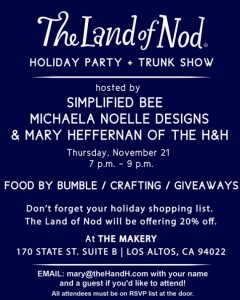 Land of Nod Holiday Party San Francisco Invite #nodevents