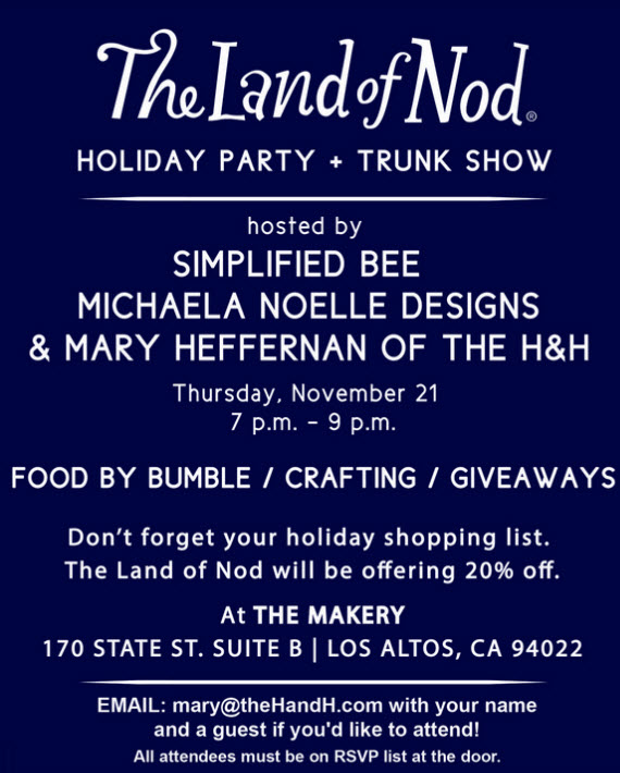 Land of Nod Holiday Party San Francisco Invite #nodevents