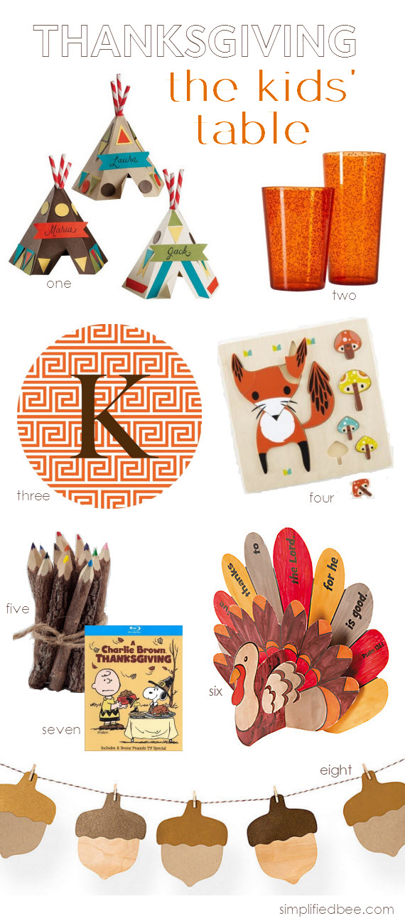 Thanksgiving Kids Table Ideas - Simplified Bee