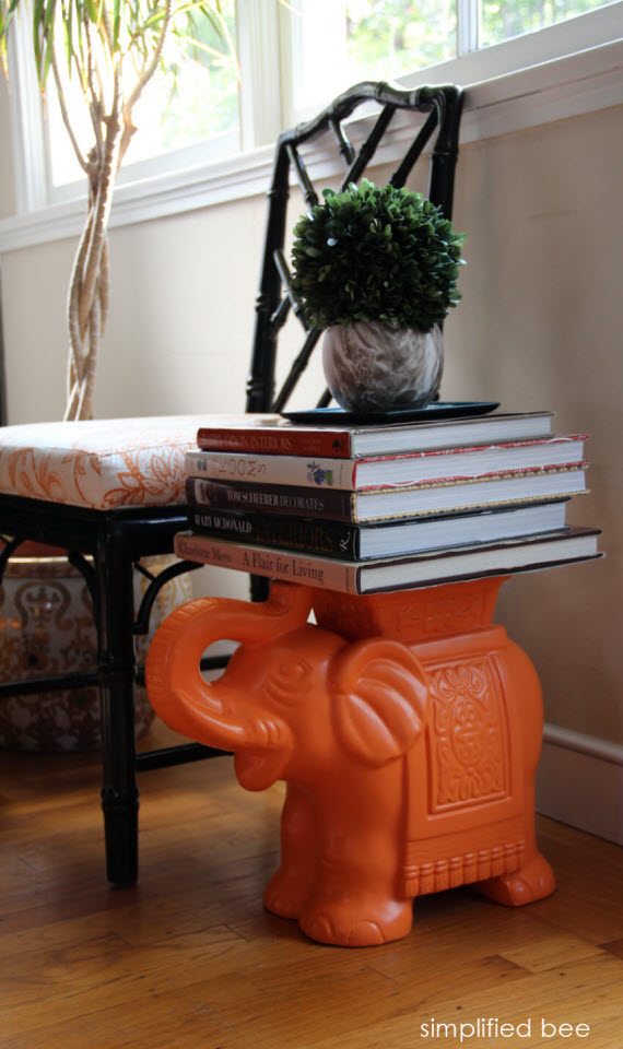 elephant stool in orange - Simplified Bee