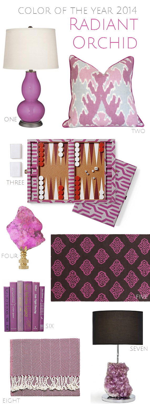 Radiant Orchid in Home Decor - 2014 Color of the Year