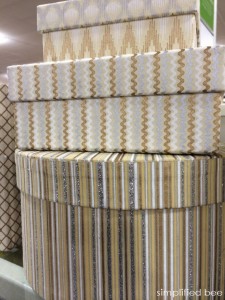 gold + silver decorative storage boxes