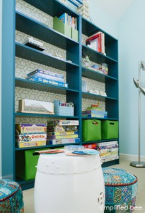 ikea billy bookcase in playroom // cristin priest // simplified bee