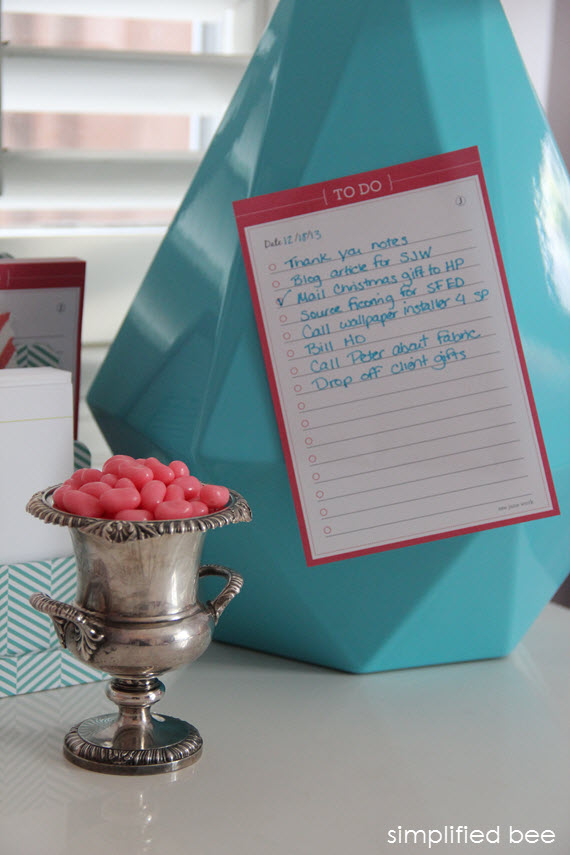 pink and turquoise desk accessories - simplified bee