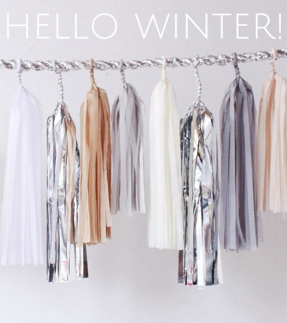 silver and neutral tassel garland