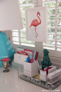 stylish desk organization - simplified bee + see jane work