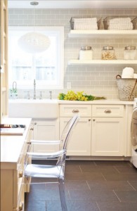 white and gray laundry room design