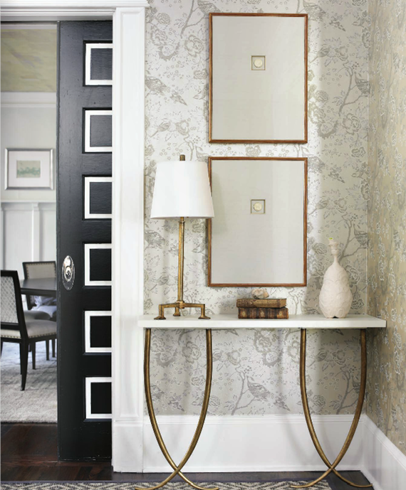 black paneled pocket door - atlanta homes