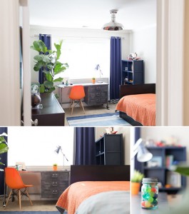 blue and orange boys bedroom - simplified bee