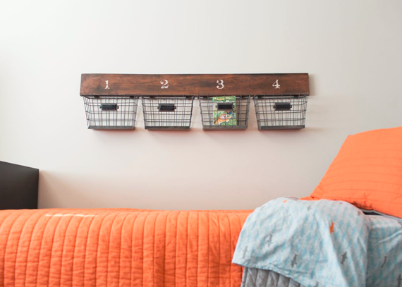 boys bedroom - orange bedding - simplified bee