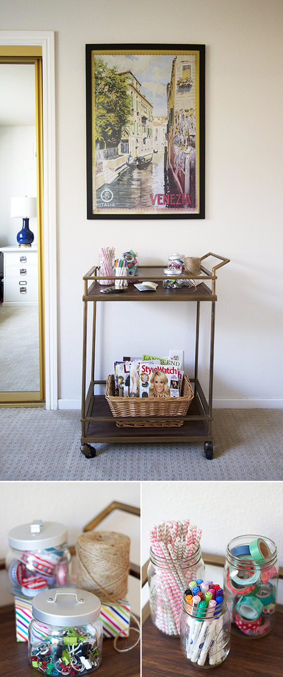 craft cart // preppy home office