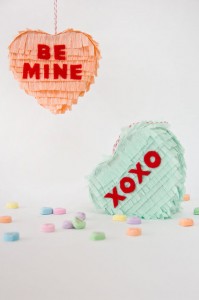 DIY conversation heart pinatas // Valentine's Day