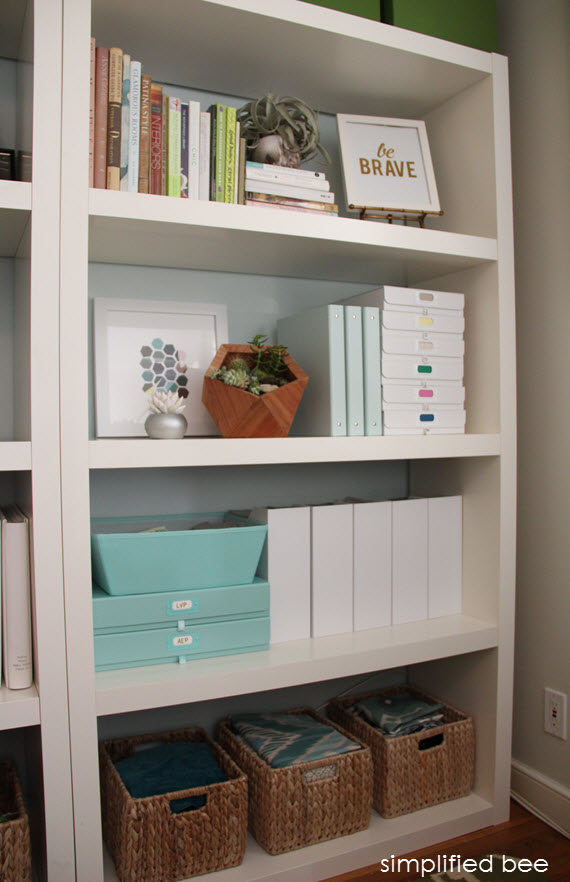 stylish home office bookshelves // simplified bee