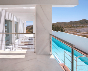 Dekton surfaces - outdoor pool and patio