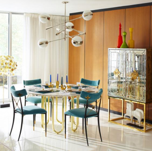 Jonathan Adler mid-century inspired dining room