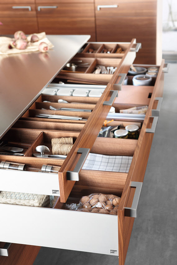 Poggenpohl Accessories - Drawers and Pull-outs with accessory elements