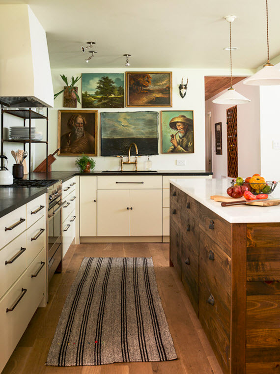 art wall in the kitchen - Lauren Liess Designs