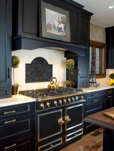 black kitchen cabinets by Wood-Mode