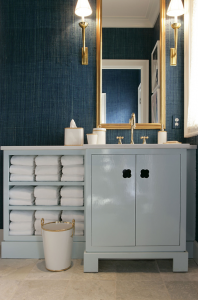 blue bathroom vanity - Jamie Drake
