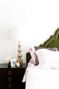green-velvet headboard // lilly bunn design #green