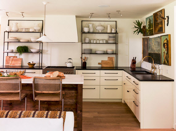 open kitchen shelving  - Lauren Liess Design