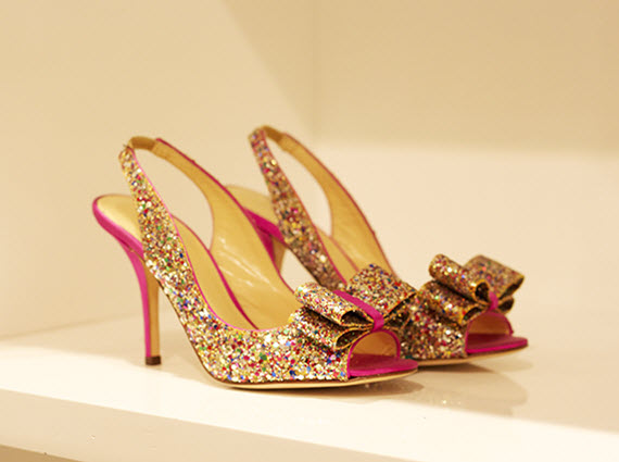 pink-glitter heels by Kate Spade