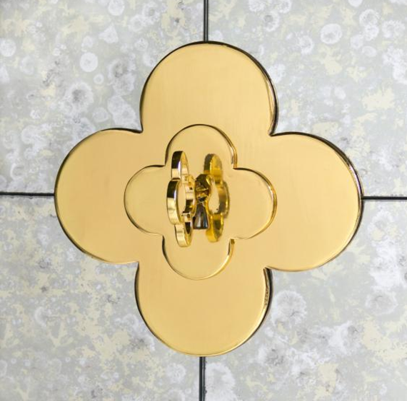 quatrefoil brass cabinet pull