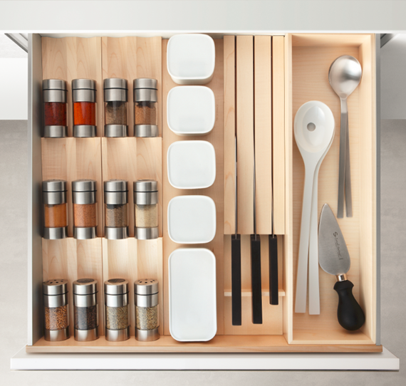 spice and knife drawer - Poggenpohl kitchen cabinets