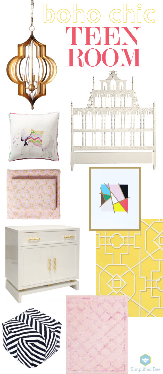 boho-teen bedroom for girls - simplified bee