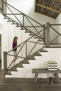 clean and rustic entry stairway