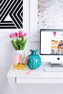 fresh bright home office desk