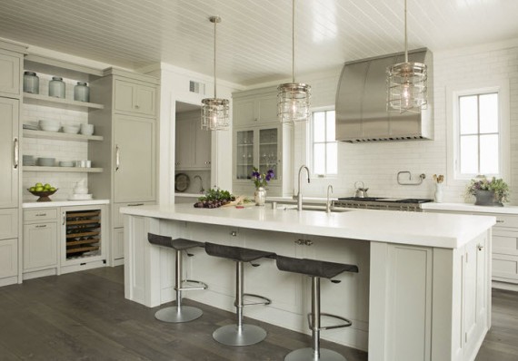 gray and white kitchen