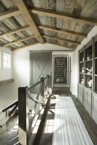 reclaimed wood ceiling and beams