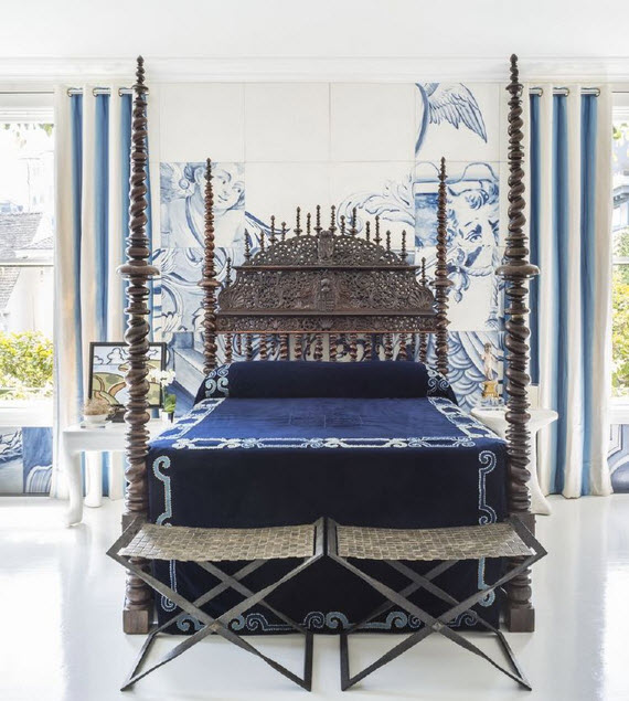 antique Portuguese Bilros bed - master bedroom