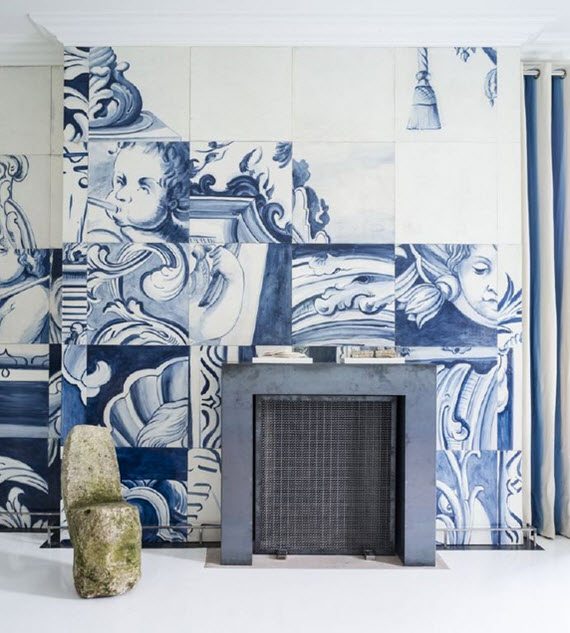 blue and white master bedroom - Antonio Martins
